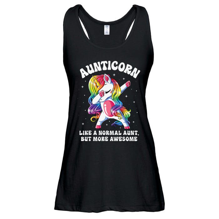 Aunticorn Like Normal Aunt But More Awesome Dabbing Unicorn Ladies Essential Flowy Tank