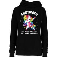 Aunticorn Like Normal Aunt But More Awesome Dabbing Unicorn Womens Funnel Neck Pullover Hood