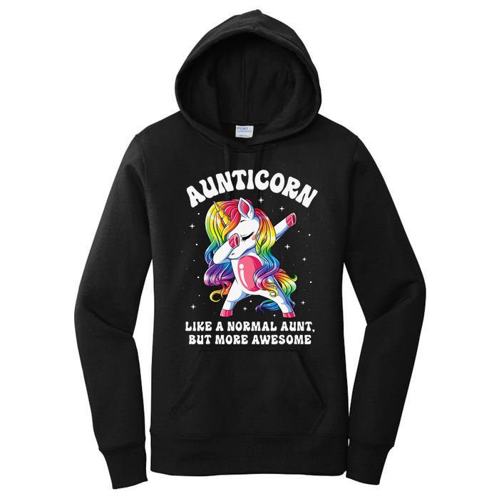 Aunticorn Like Normal Aunt But More Awesome Dabbing Unicorn Women's Pullover Hoodie