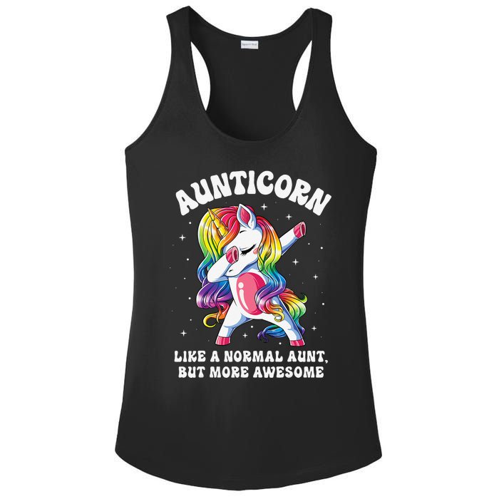 Aunticorn Like Normal Aunt But More Awesome Dabbing Unicorn Ladies PosiCharge Competitor Racerback Tank