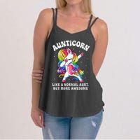 Aunticorn Like Normal Aunt But More Awesome Dabbing Unicorn Women's Strappy Tank