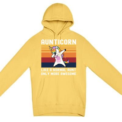 Aunticorn Like Normal Aunt But More Awesome Dabbing Unicorn Funny Gift Premium Pullover Hoodie