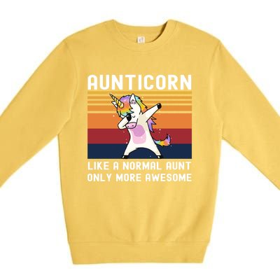 Aunticorn Like Normal Aunt But More Awesome Dabbing Unicorn Funny Gift Premium Crewneck Sweatshirt