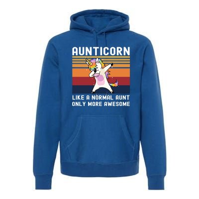 Aunticorn Like Normal Aunt But More Awesome Dabbing Unicorn Funny Gift Premium Hoodie