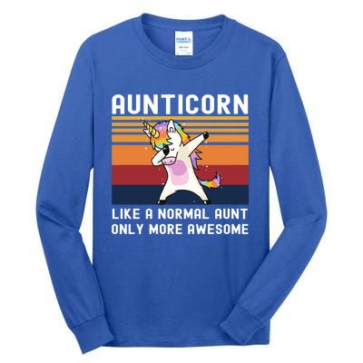 Aunticorn Like Normal Aunt But More Awesome Dabbing Unicorn Funny Gift Tall Long Sleeve T-Shirt