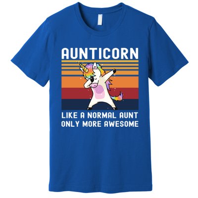 Aunticorn Like Normal Aunt But More Awesome Dabbing Unicorn Funny Gift Premium T-Shirt