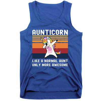 Aunticorn Like Normal Aunt But More Awesome Dabbing Unicorn Funny Gift Tank Top