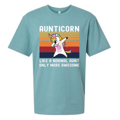 Aunticorn Like Normal Aunt But More Awesome Dabbing Unicorn Funny Gift Sueded Cloud Jersey T-Shirt