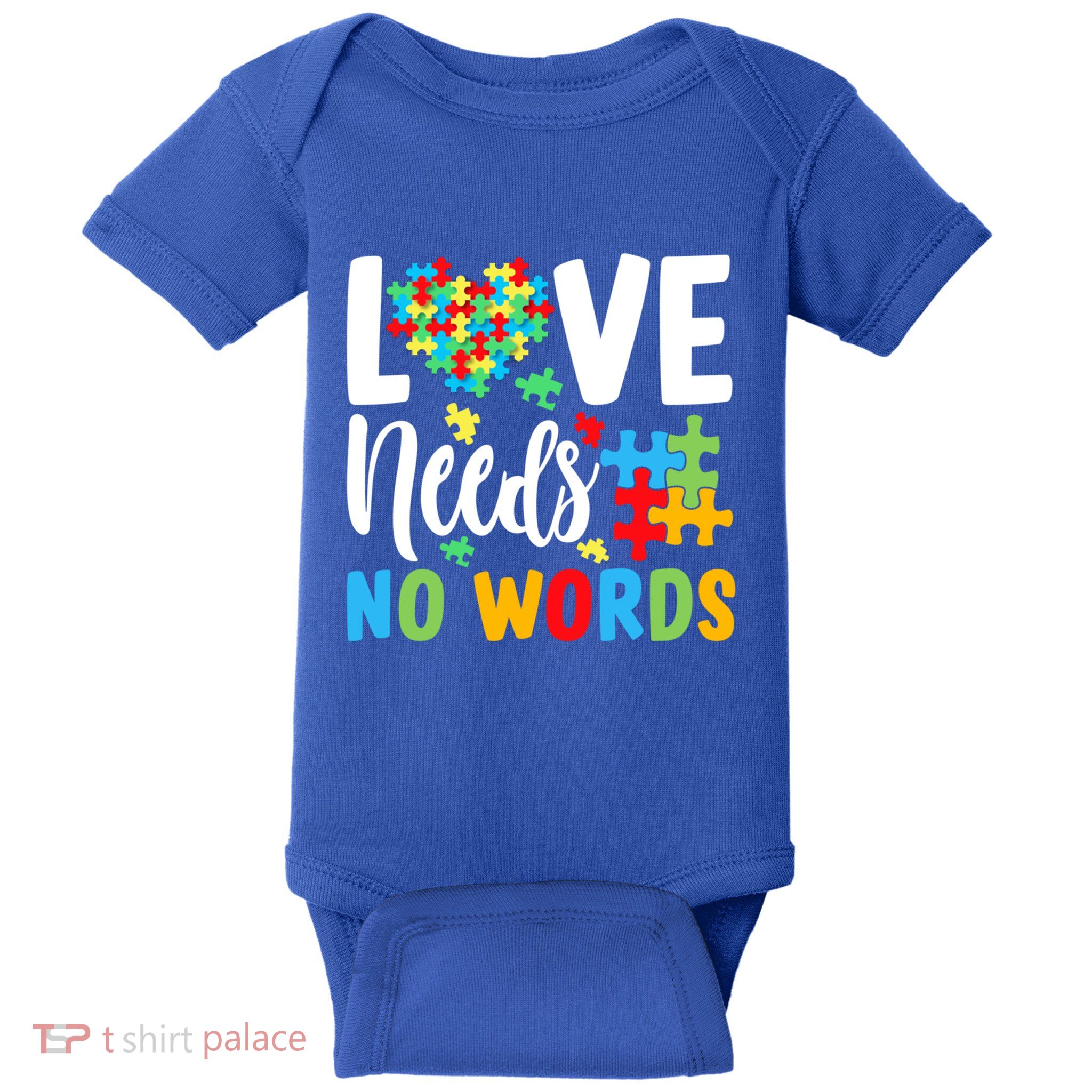 Autism Love Needs No Words Autism Awareness Meaningful Gift Baby Bodysuit