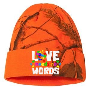 Autism Love No Words SPED Special Needs Awareness Teachers Kati Licensed 12" Camo Beanie