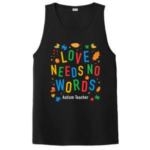 Autism Love Needs No Words Thanksgiving Autism Teacher Gift PosiCharge Competitor Tank