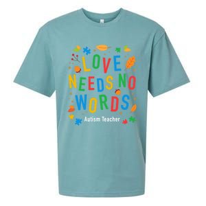 Autism Love Needs No Words Thanksgiving Autism Teacher Gift Sueded Cloud Jersey T-Shirt