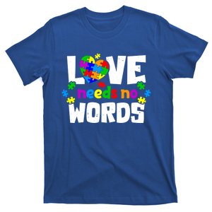 Autism Love No Words Sped Special Needs Awareness Teachers Cool Gift T-Shirt