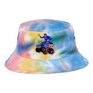 Abraham Liconln On A Monster Truck Tie Dye Newport Bucket Hat