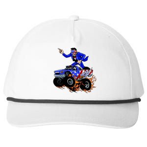 Abraham Liconln On A Monster Truck Snapback Five-Panel Rope Hat