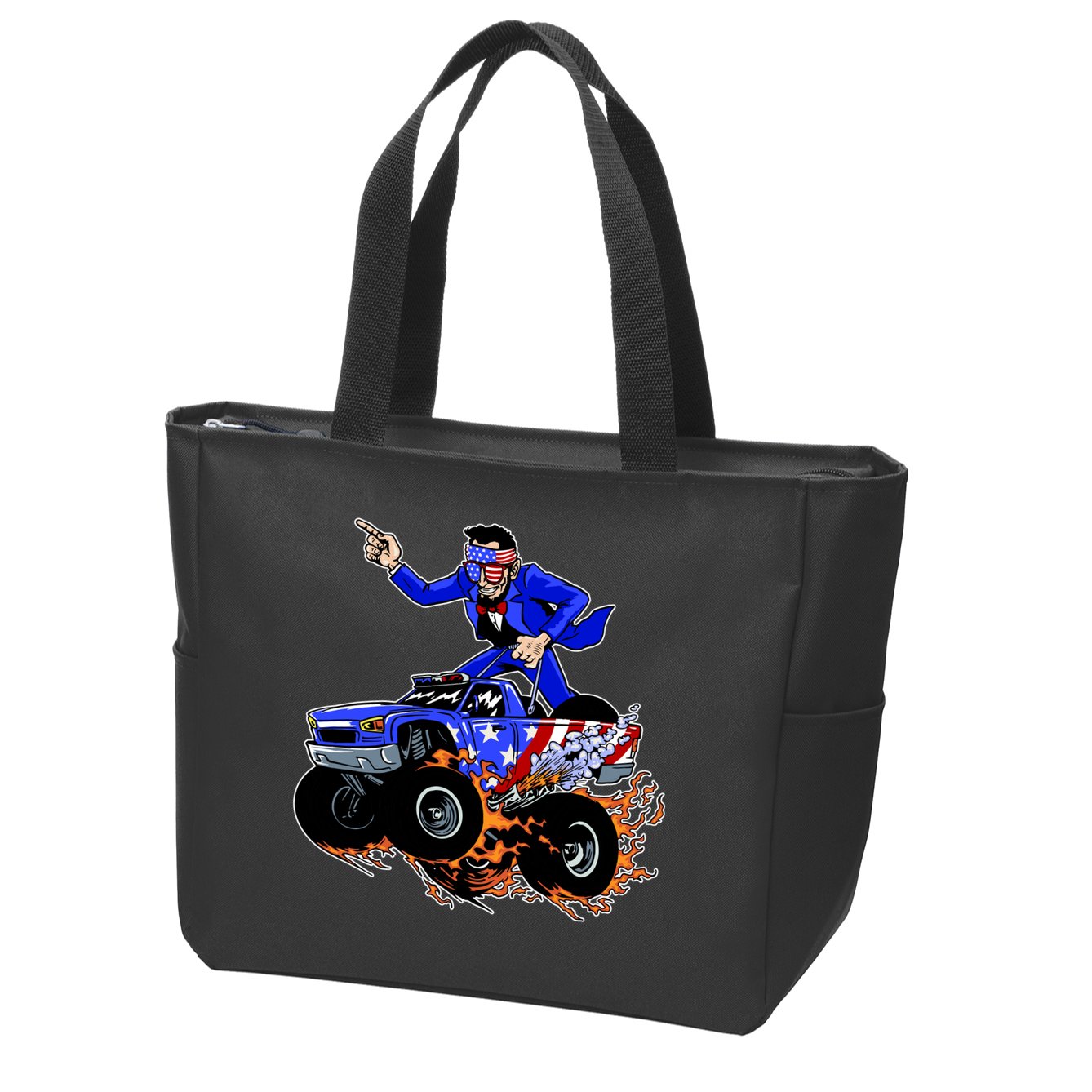 Abraham Liconln On A Monster Truck Zip Tote Bag