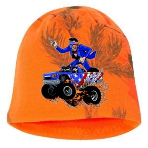 Abraham Liconln On A Monster Truck Kati - Camo Knit Beanie