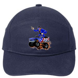 Abraham Liconln On A Monster Truck 7-Panel Snapback Hat