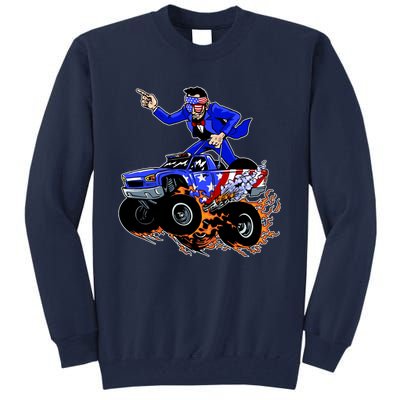 Abraham Liconln On A Monster Truck Tall Sweatshirt