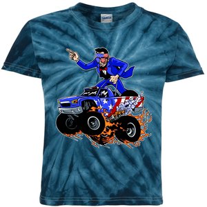 Abraham Liconln On A Monster Truck Kids Tie-Dye T-Shirt