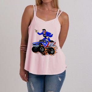 Abraham Liconln On A Monster Truck Women's Strappy Tank