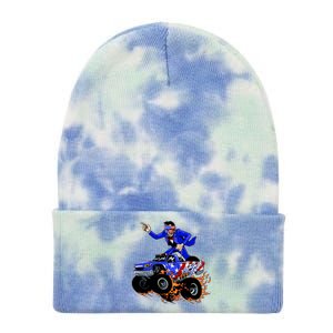 Abraham Liconln On A Monster Truck Tie Dye 12in Knit Beanie