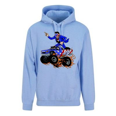 Abraham Liconln On A Monster Truck Unisex Surf Hoodie