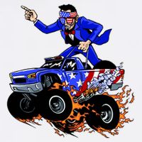 Abraham Liconln On A Monster Truck Cool Comfort Performance Bucket Hat