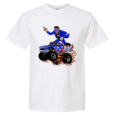 Abraham Liconln On A Monster Truck Garment-Dyed Heavyweight T-Shirt