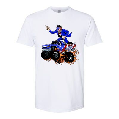 Abraham Liconln On A Monster Truck Softstyle CVC T-Shirt