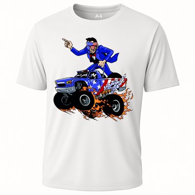 Abraham Liconln On A Monster Truck Performance Shirt