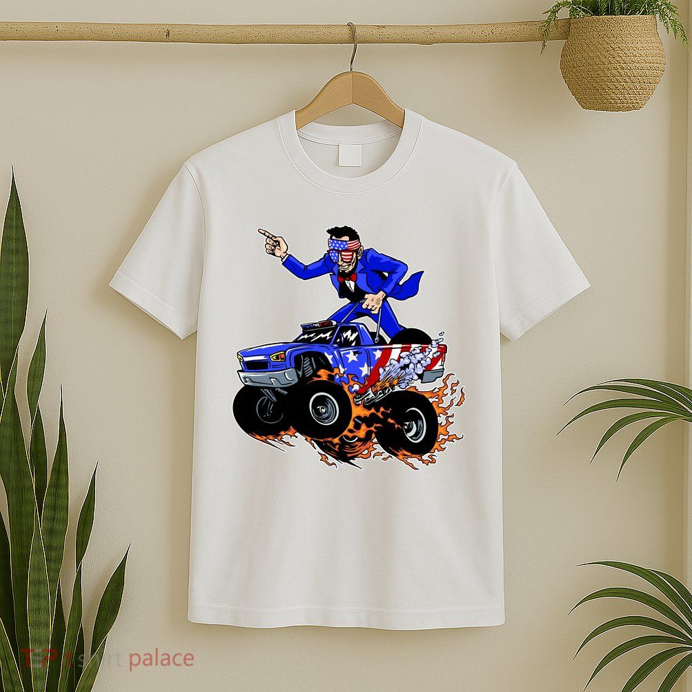 Abraham Liconln On A Monster Truck T-Shirt