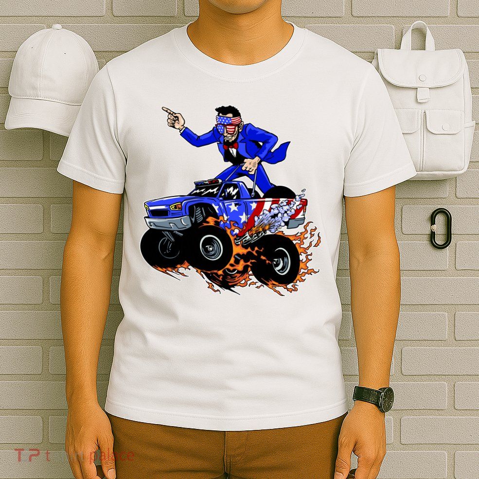 Abraham Liconln On A Monster Truck T-Shirt