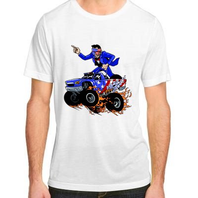 Abraham Liconln On A Monster Truck Adult ChromaSoft Performance T-Shirt