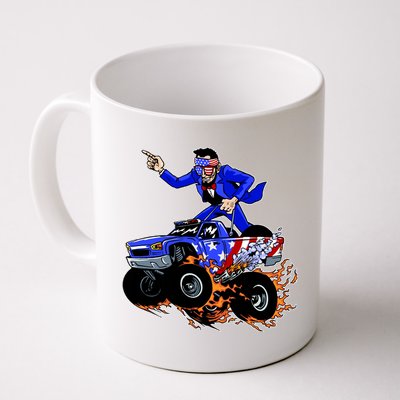 Abraham Liconln On A Monster Truck Mug