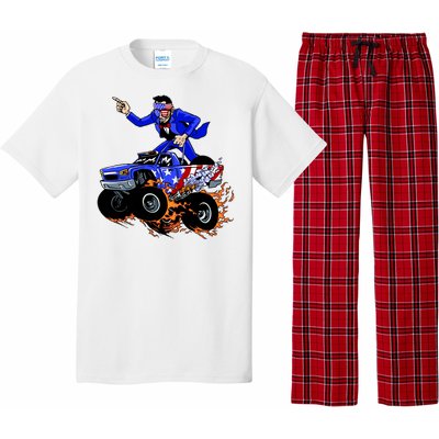 Abraham Liconln On A Monster Truck Pajama Set