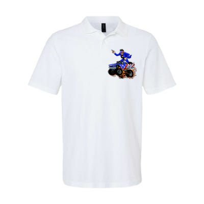 Abraham Liconln On A Monster Truck Softstyle Adult Sport Polo