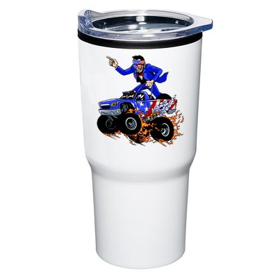 Abraham Liconln On A Monster Truck Tumbler