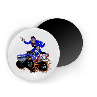 Abraham Liconln On A Monster Truck Magnet