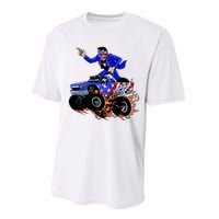 Abraham Liconln On A Monster Truck Performance Sprint T-Shirt