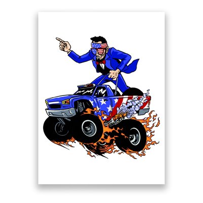 Abraham Liconln On A Monster Truck Poster