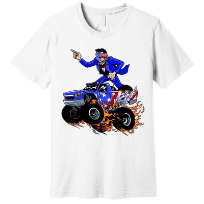 Abraham Liconln On A Monster Truck Premium T-Shirt
