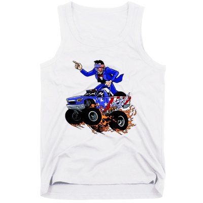 Abraham Liconln On A Monster Truck Tank Top