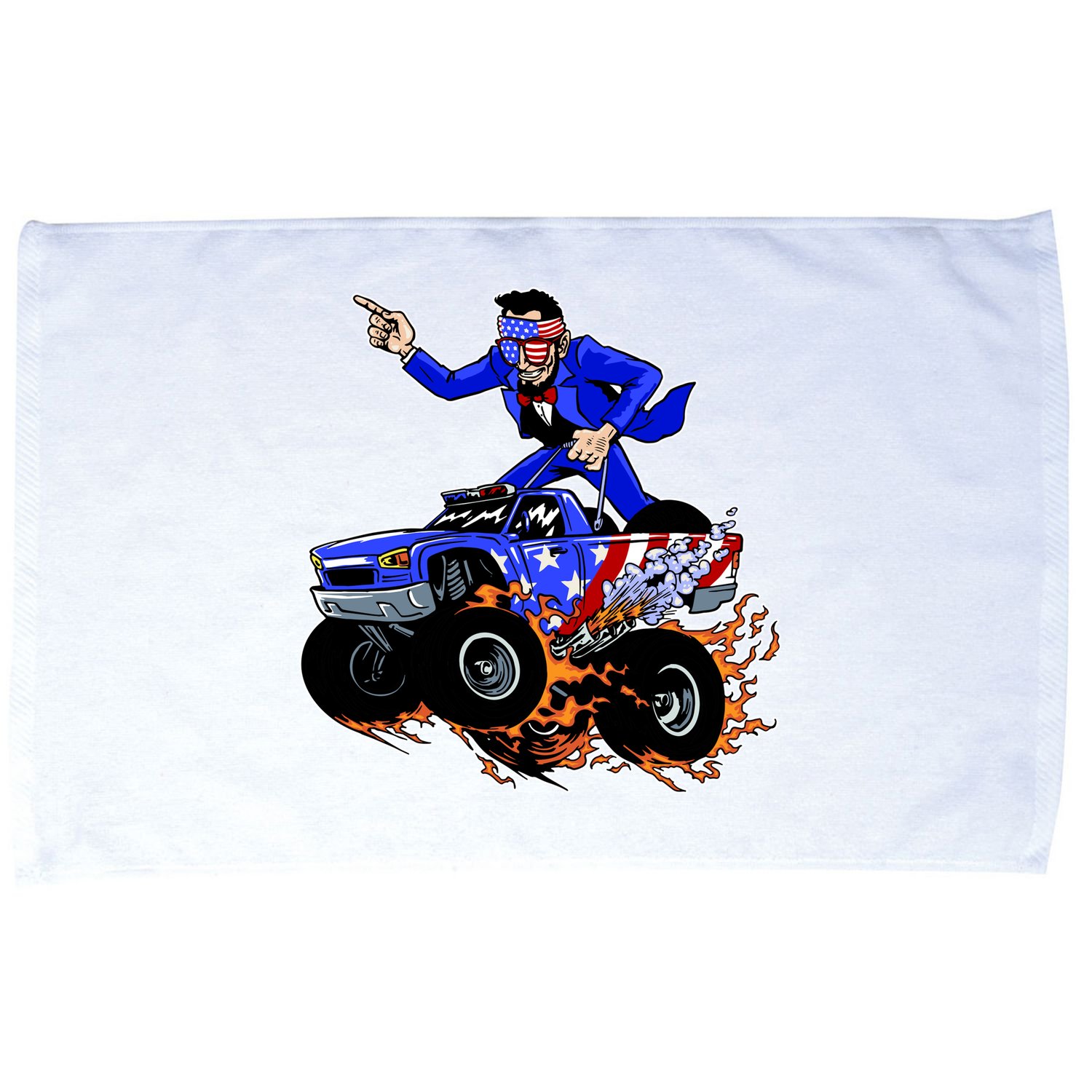 Abraham Liconln On A Monster Truck Microfiber Hand Towel