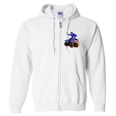 Abraham Liconln On A Monster Truck Full Zip Hoodie