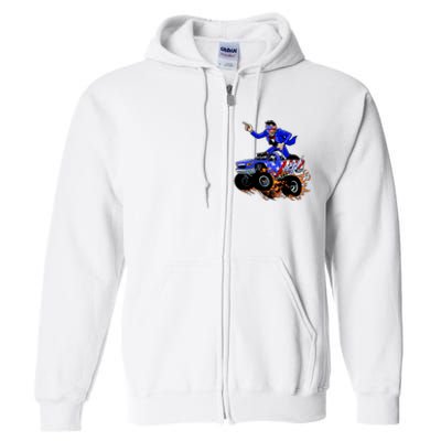 Abraham Liconln On A Monster Truck Full Zip Hoodie