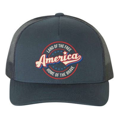 America Land Of The Free Home Of The Brave Retro 4th Of July Funny Gift Yupoong Adult 5-Panel Trucker Hat