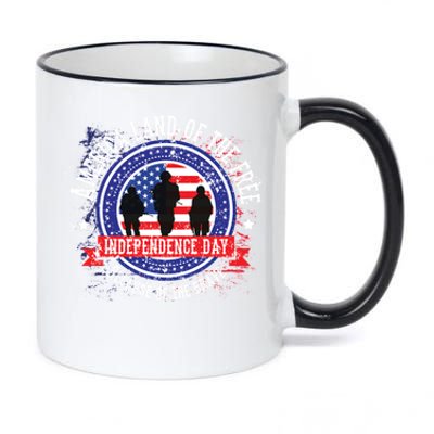 America Land Of The Free Because Of The Brave Novelty Gift 11oz Black Color Changing Mug