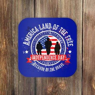 America Land Of The Free Because Of The Brave Novelty Gift Coaster