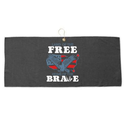 America Land Of The Free Home Of The Brave Gift Large Microfiber Waffle Golf Towel